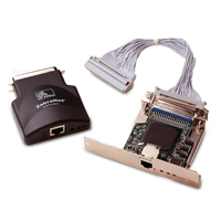 Offers Zebra ZebraNet printer server adapter